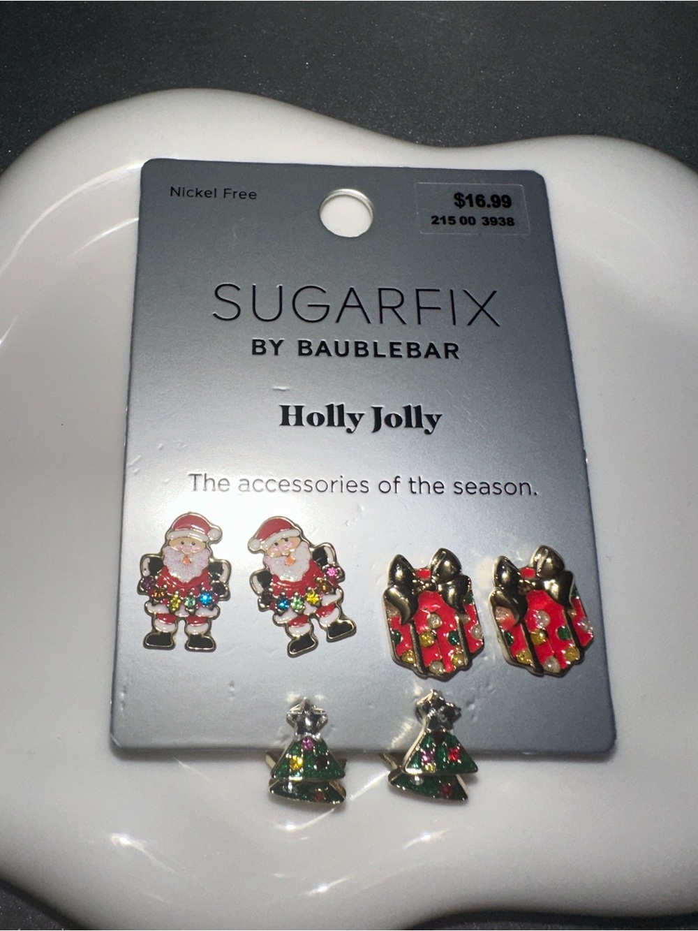 Sugarfix by BaubleBar Holly Jolly Holiday Stud Earring Set - Red, Green, Gold